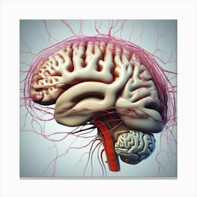Human Brain With Blood Vessels 19 Canvas Print