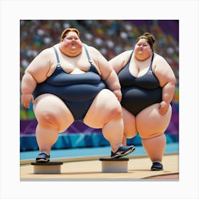 Two Women In Swimsuits Canvas Print