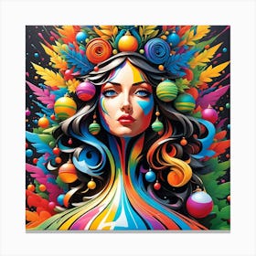 Colorful Woman Abstract Canvas Print