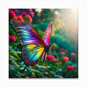 Colorful Butterfly In The Garden Canvas Print