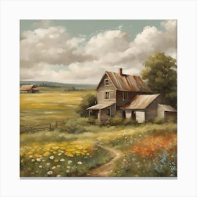 Old House In The Field Canvas Print