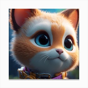Cat With Blue Eyes wall art Canvas Print
