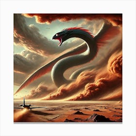 A Dramatic Scene Showing Zephyra, The Sky Serpent, Canvas Print