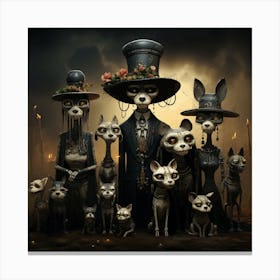 Skeleton Family 3 Canvas Print