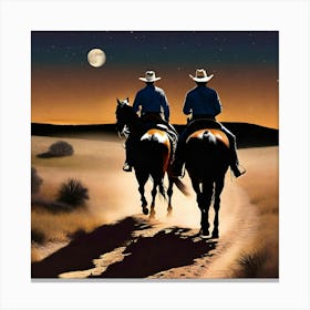 Two Cowboys On Horseback Canvas Print