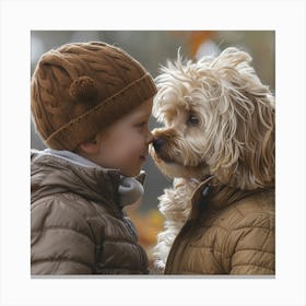 Boy And His Dog Canvas Print