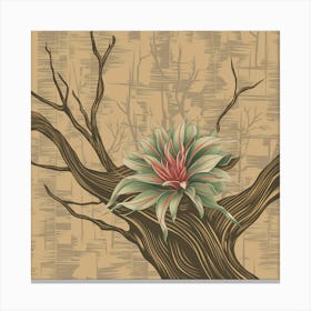 Plant On A Tree Branch Vector Canvas Print