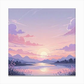 Summer Sea Sunset Art (2) Canvas Print