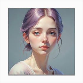 Girl With Purple Hair 1 Canvas Print