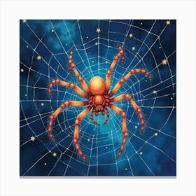 Watercolor Glowing Cosmic Spiders Weaving Webs Between Distant Stars 1 Canvas Print