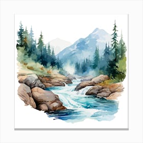 Watercolor Landscape Painting 12 Canvas Print