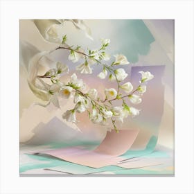 White Flowers 5 Canvas Print