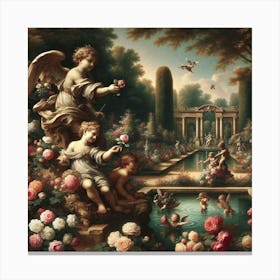 Angels In The Garden Canvas Print