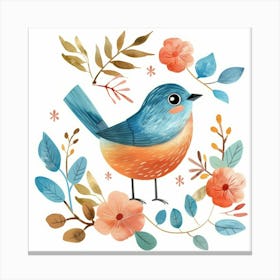 Watercolor Bird Canvas Print