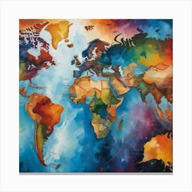 World Map 57 Canvas Print