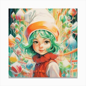Lollipop Girl Canvas Print
