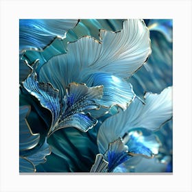 Abstract Blue Flowers 3d Background Canvas Print