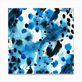 Abstract Blue And Black Abstract Painting Canvas Print