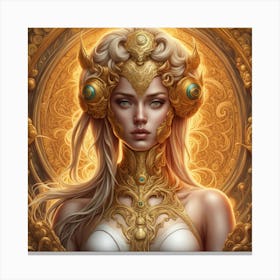 Golden Phoenix God Canvas Print