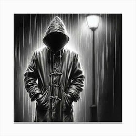 Man In Raincoat Canvas Print
