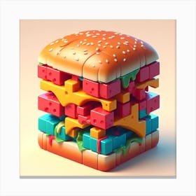 3d Burger Canvas Print