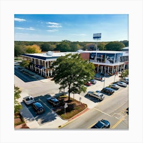 Outlet Georgia Community Mall Large Asphalt Car Drone Driving Southern City Infrastructur (4) Canvas Print