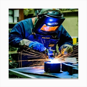 Welder At Work Canvas Print