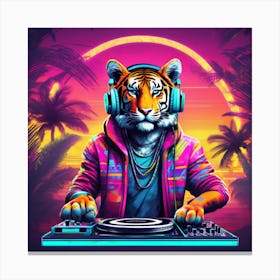 tiger neon art Canvas Print