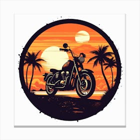 Sunset Motorcycle circle Canvas Print