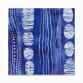 Blue And White Abstract Painting 3 Canvas Print