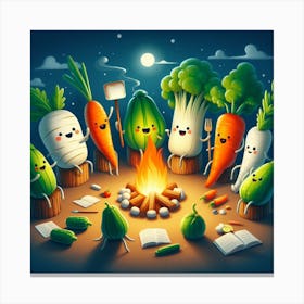 Campfire Vegetables Canvas Print