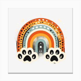 Rainbow Paw Print Canvas Print