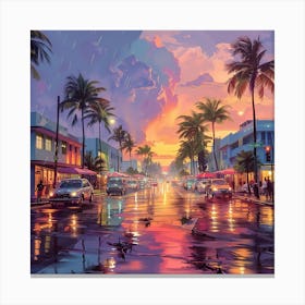 Sunset In Miami 2 Canvas Print