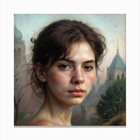 Girl In A Church Canvas Print