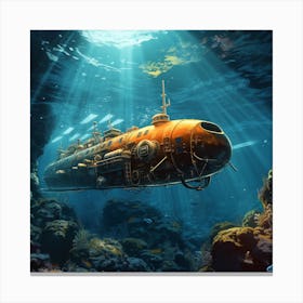 Underwater Submarine 2 Canvas Print