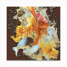 Goldfish Splash Canvas Print