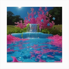 Pink Flower Garden Canvas Print