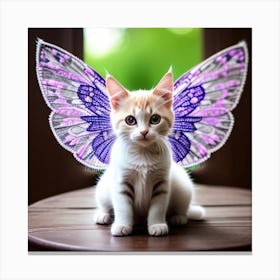 Cute Kitten With Wings Canvas Print