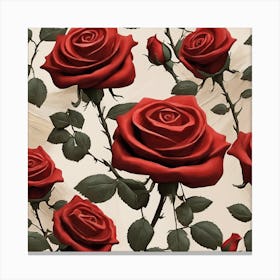 Red Roses Wallpaper Canvas Print