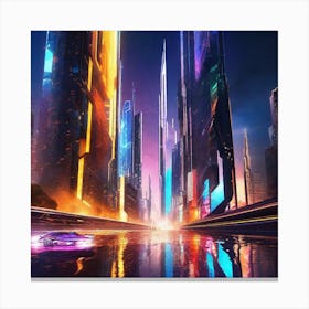 Futuristic City 99 Canvas Print