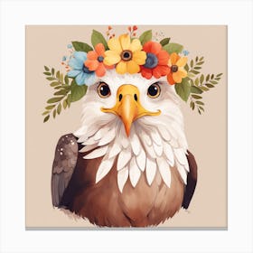 Floral Baby Eagle Nursery Illustration (13) Canvas Print