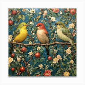 Birds On A Branch Art 4 Canvas Print