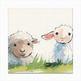 Two Sheep In The Grass Canvas Print