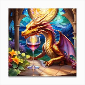 Dragon and a wine glass Canvas Print
