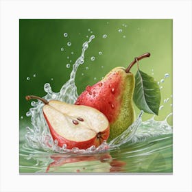 Pear Splash Canvas Print