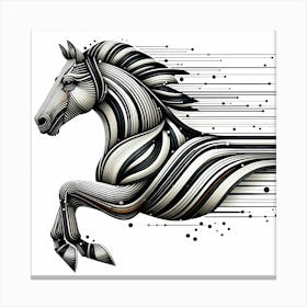 Horse Run Abstract Illustration Canvas Print