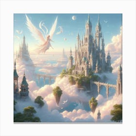 Fairytale Castle paintings art print Canvas Print