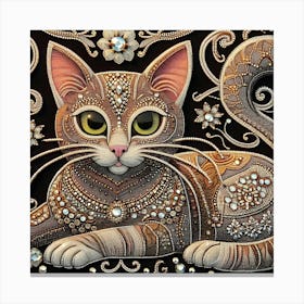 Rhinestone Cat Canvas Print