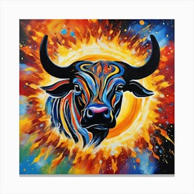 Bull Universe Canvas Print