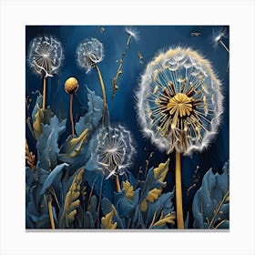 Dandelion in Blue Night Sky Canvas Print